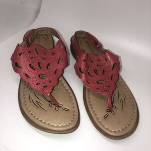 Naturalizer Jade Sandals Thong Size 7 Coral Silver Studs